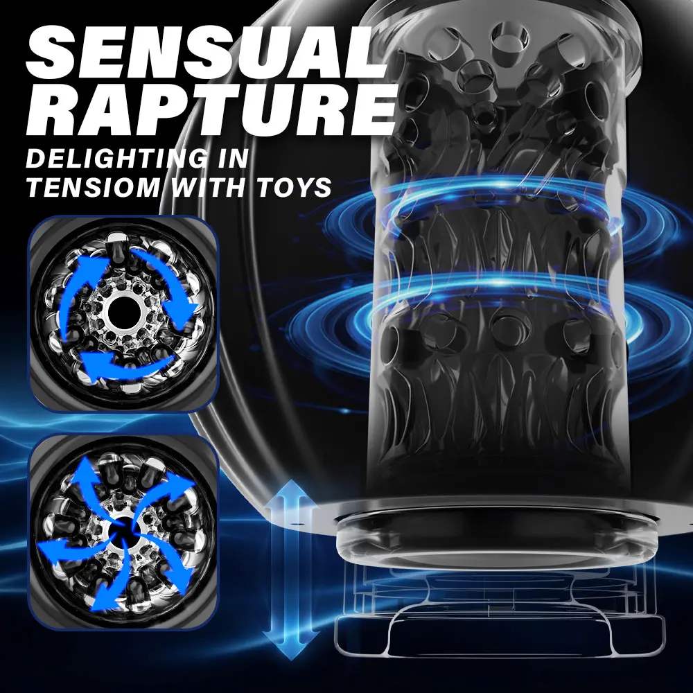 Telescopic Rotation Male Masturbator 3D Realistic Sleeve Vagina Masturbation Equipment Sex Toys for Men Automatic Mastubator view 3