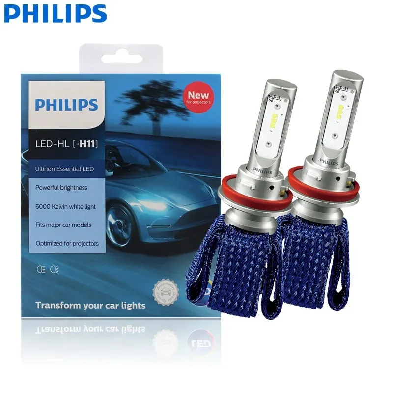 

Philips Ultinon Essential LED Light H11 6000K 12V LED +100% Bright Auto Headlight HL Beam ThermalCool 11362UEX2,1Pair