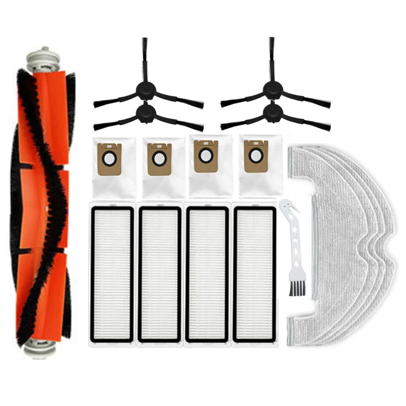 AB43-18PCS aspiradora cepillo lateral principal filtro fregona bolsa de polvo piezas de repuesto para Robot Dreame Bot L10plus/Z10pro/D10PLUS