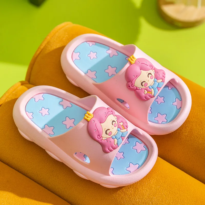 Cartoon Baby Sommer Hausschuhe weiche Sohle rutsch feste Kinder Flip Flops 2024 neue Kinder Haushalt Hausschuhe Jungen Mädchen Waschraum Folien