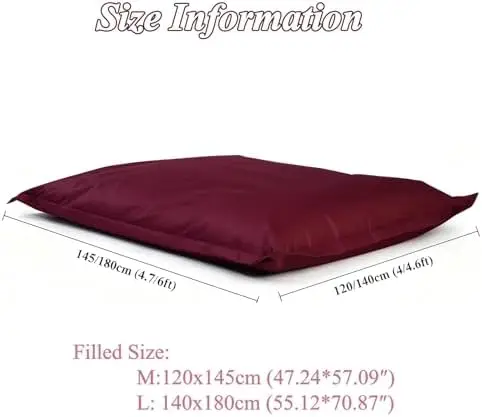 Outdoor/Home Bean Bag Cover (No Filler) Multi-Color Optional Lazy Sofa Slipcover Soft Lounge Bed Waterproof Tatami
