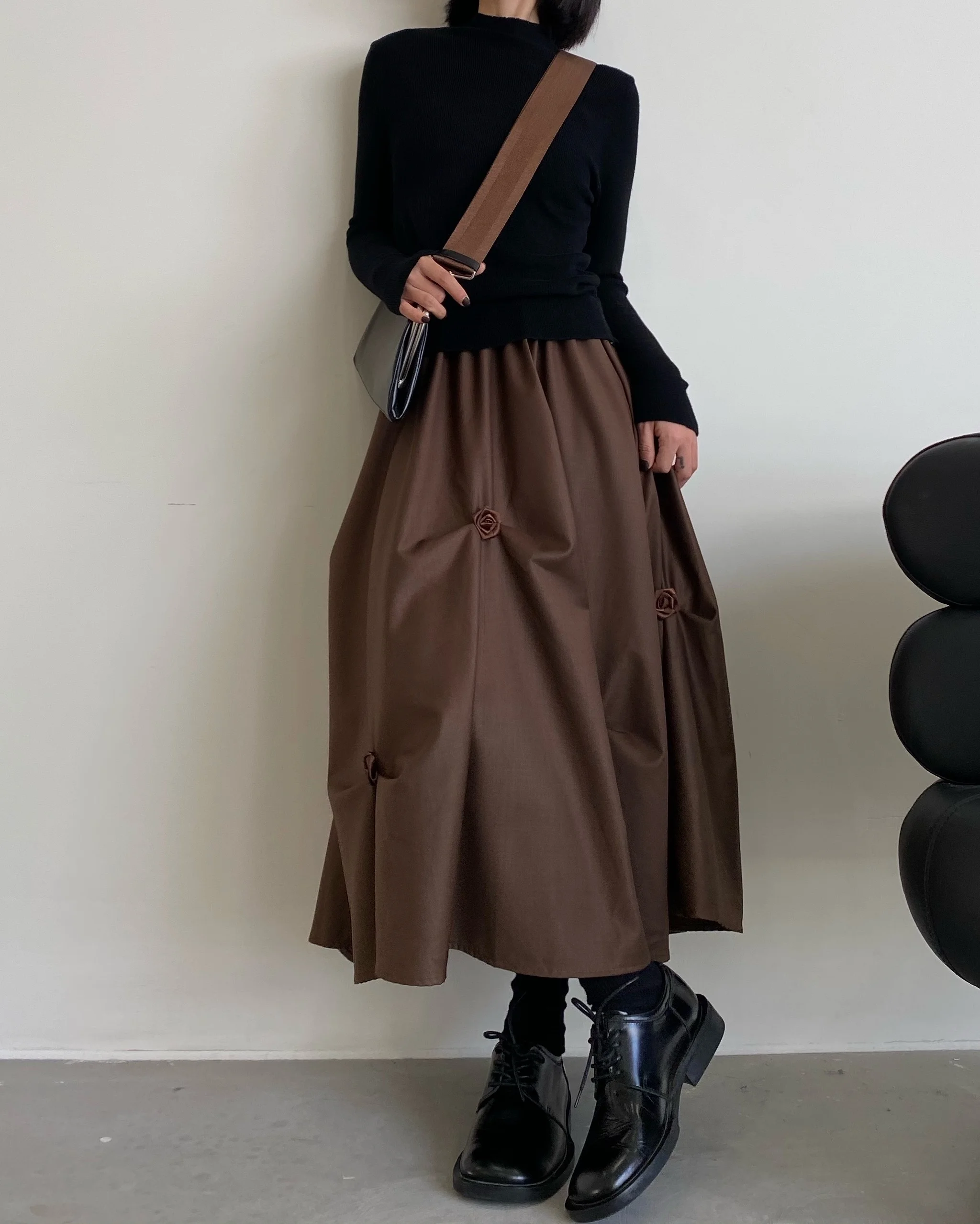 

Elastic Waist Asymmetrical Pleated Floral A-Line Midi Skirt Versatile Summer Skirts Women's Faion f-length Skirts