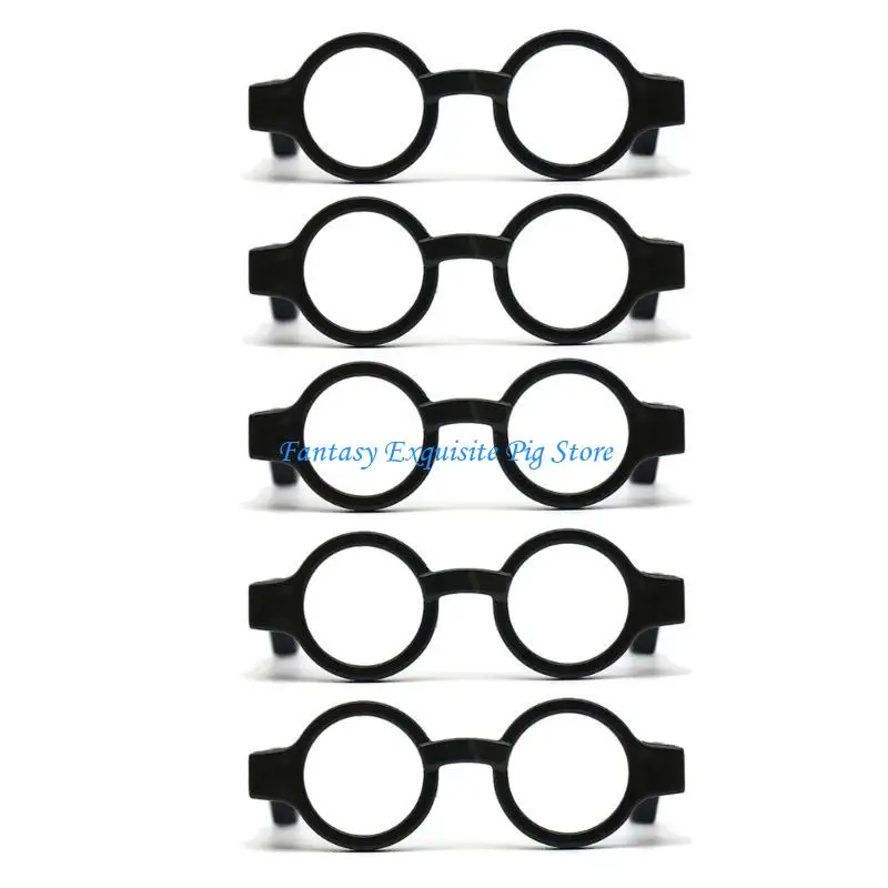 

5Pieces Black Frame Glasses Mini Doll Accessory Doll Photo Props Frame Glasses