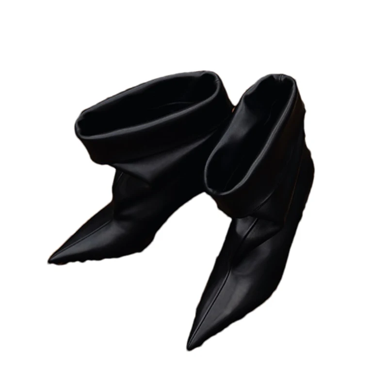 مصمم أشار تو الأحذية النسائية مثير عالية الكعب أحذية الشتاء تشيلسي أحذية امرأة 2025 جديد فستان الحفلات مضخات Mujer قصيرة بوتاس #6