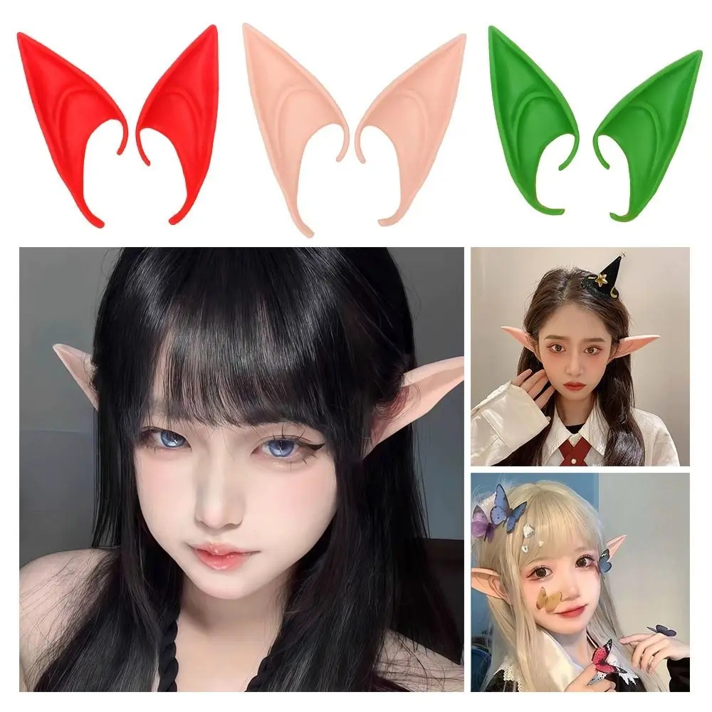1 Pair Silicone Material Elf Ears Sharp Design DIY Accessories Cosplay Ears Latex Ears Photo Props Clip Earrings Cosplay Costume