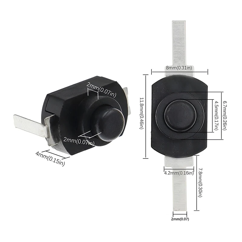 10PCS 1208YD 12x8mm DC 30V 1A Selbst Locking (Halten Typ) Mini Power-Taste Schalter Rot/Weiß/Schwarz ON-OFF Für Elektrische Taschenlampe – Detail 5