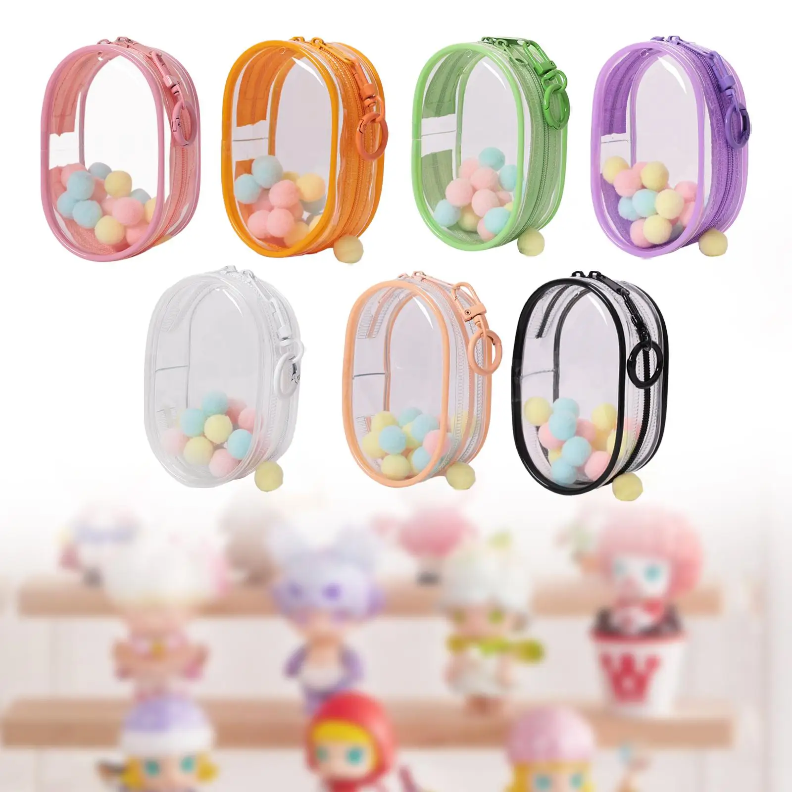 Opbergtas voor minifiguren en zachte ballen Doorzichtige displaytas voor figuren Opbergtas voor mini-poppen voor actiefiguren Popverzamelaars
