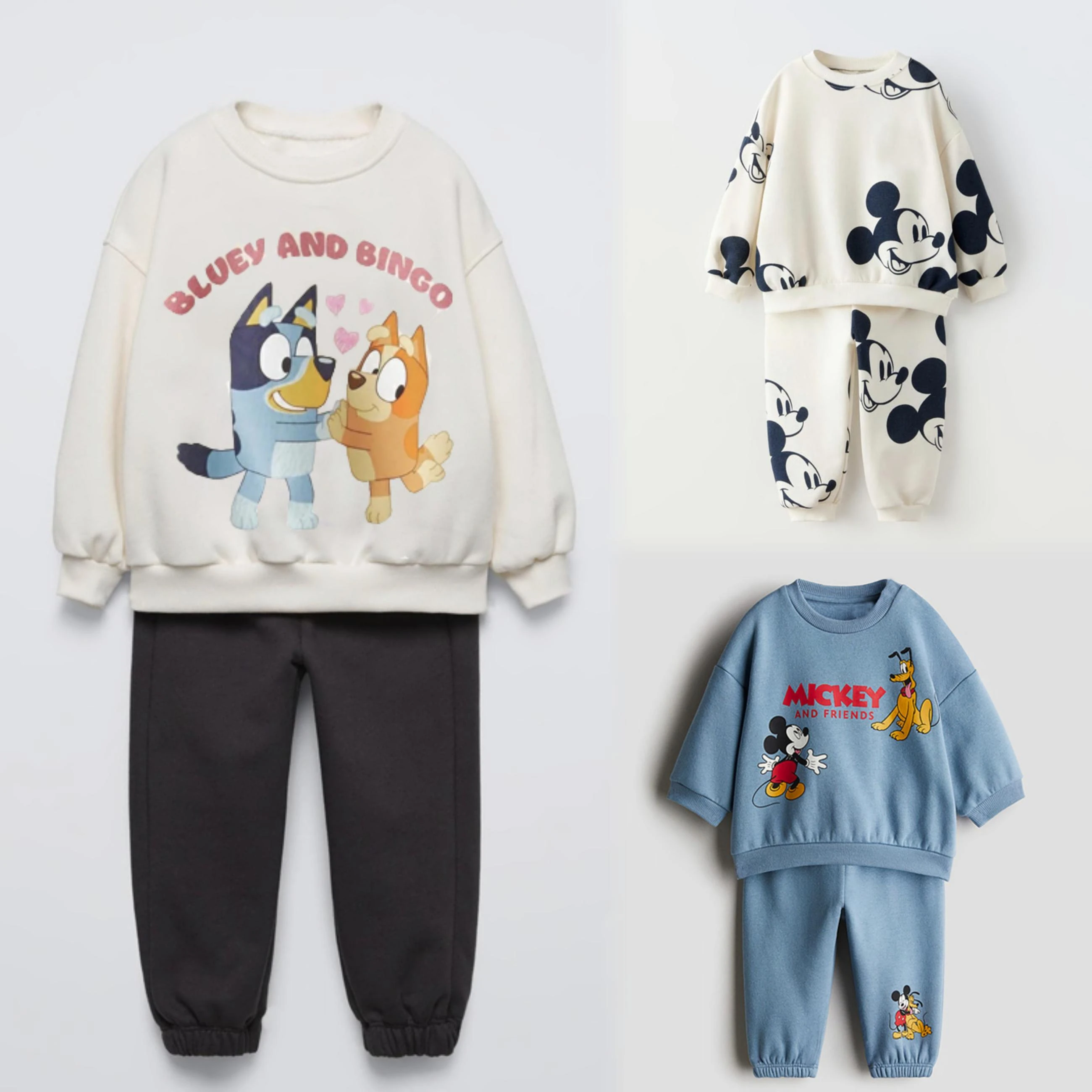 Cartoon Mickey Sweatshirt Suit Spring Clothing Baby Boys Casual Tracksuit Outfits Loose Fashion Kids Long Sleeve Hoodie + Pants