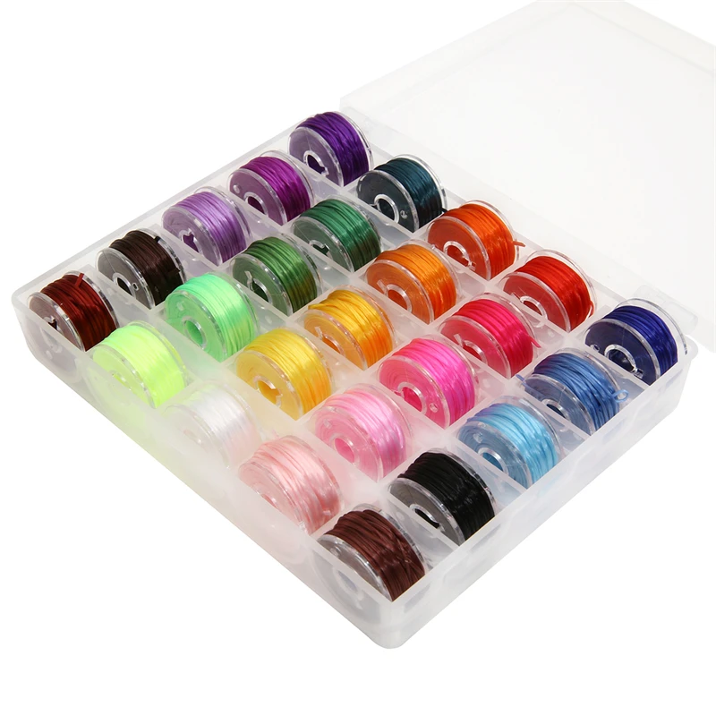 Box Set 25pcs 0.5mm Super Elastic Crystal Beading Cord Thread Make Bracelet Necklace Colorful Fishing Line