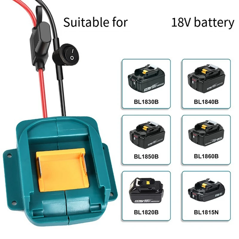 For Makita 18V Li-Ion Battery BL1830 BL1840 BL1850 Jump Starter Automotive Booster Cable Converter Jumper Cables Adapter