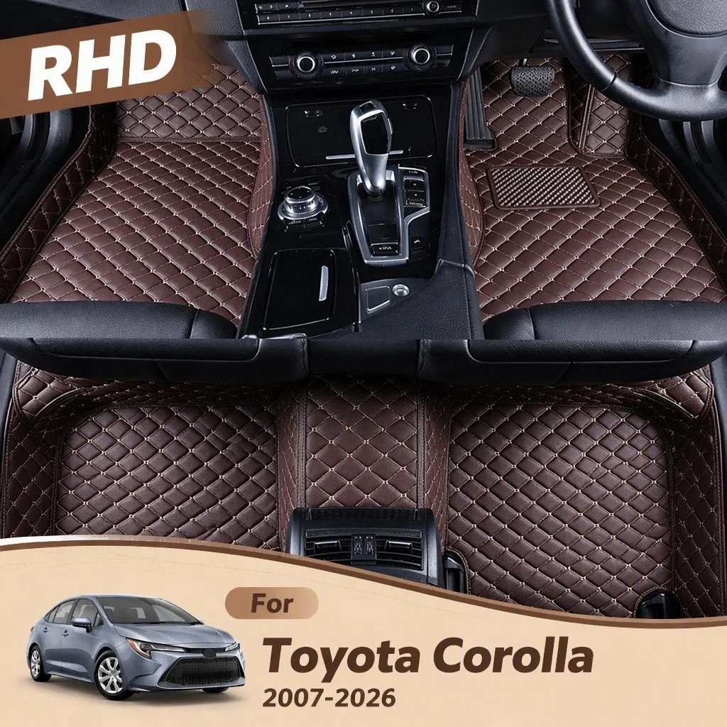 RHD Car Floor Mats For Toyota Corolla 2007-2026 Custom Leather Car Carpet Foot Pad Auto Interior Accessories