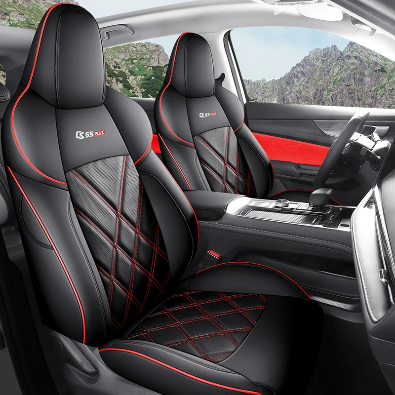 Car Seat Cover Artificial Leather Specific Customize for 2020-2025 2026 Changan CS55 PLUS Full Covered Front and Rear Full Set