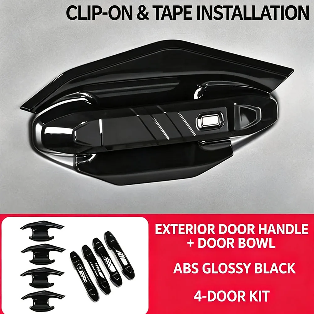 Fits 2023-2026 Chery Jetour T2 Car Door Handle Trim Cover, Door Bowl Protector, and Rear Door Handle Trim Cover