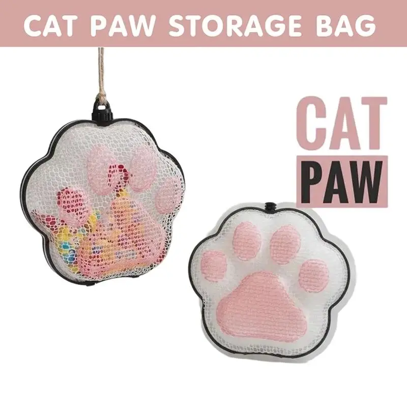 Animal Cute Shaped Mesh Storage Bag With Hanging And Breathable Design Perfect For Storing Small Toys Hair Clips