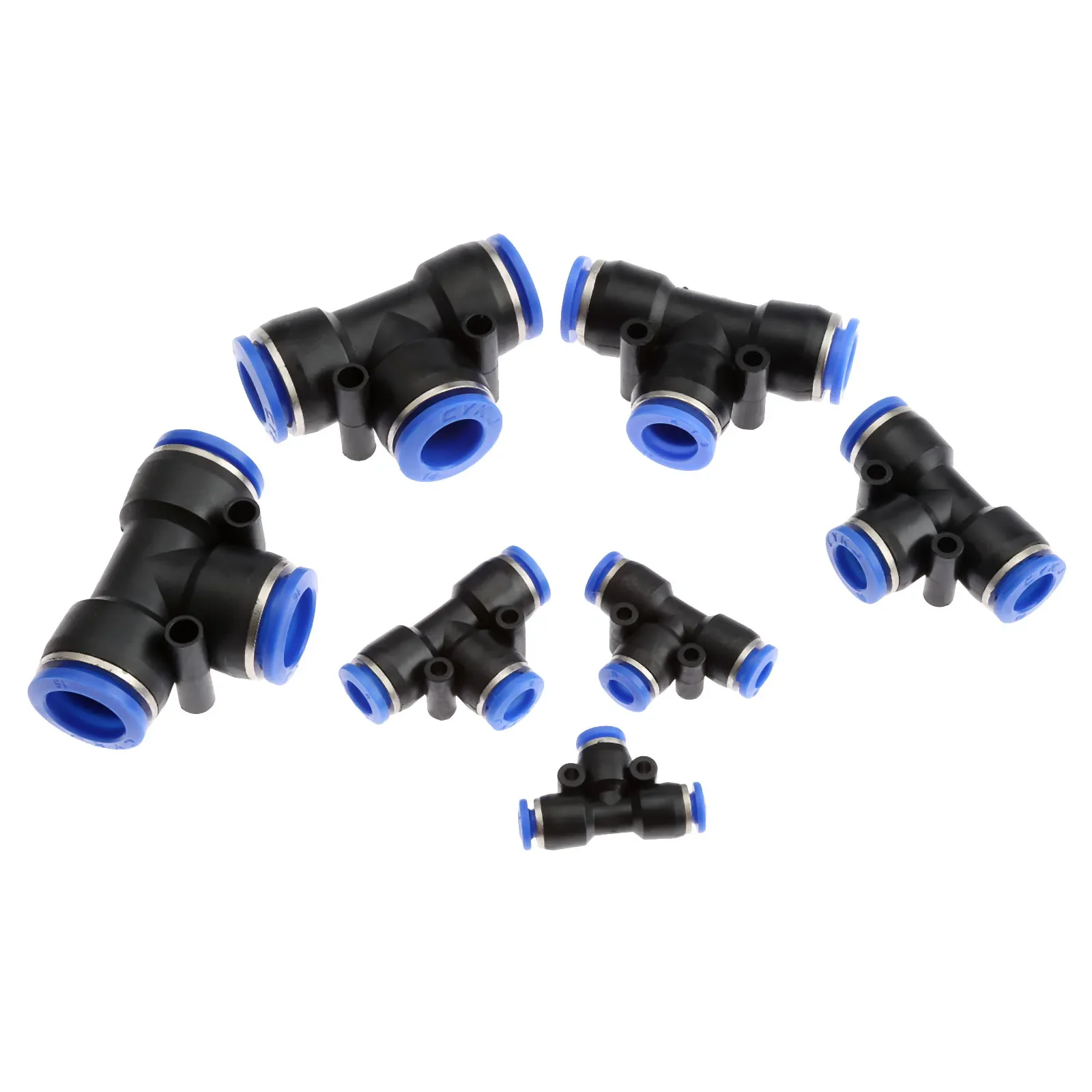 Plastic Water Hose Quick Connect T-Junction PE4/6/8/10/12 Pneumatic Air 3 Way Quick Fittings Connector 4/6/8/10/12mm Tube Hose