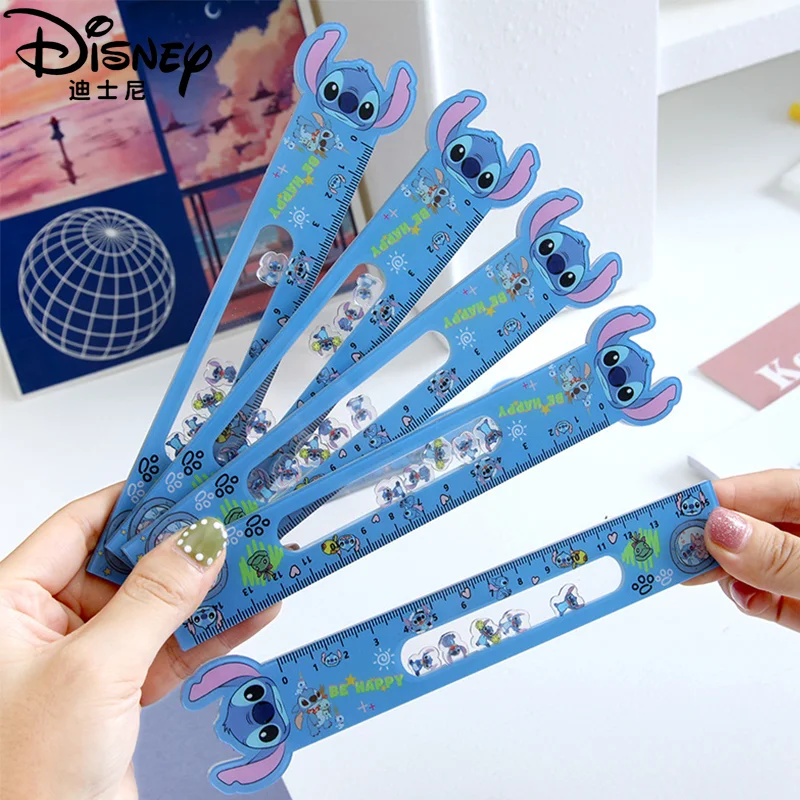 5/20pcs Disney Shake 15cm Ruler Cartoon Lilo And Stitch Acrylic Student Drawing Ruler Stationery Gift