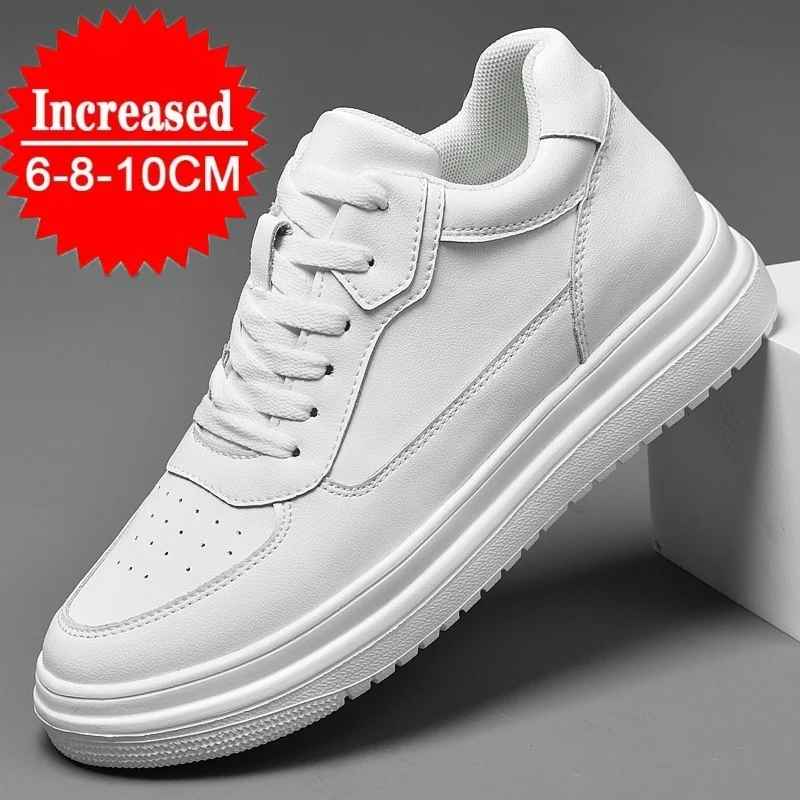 

High Quality Men Sneakers Elevator Shoes for Men Fashion Casual Shoes Comfortable Leather Sports Shoes height increase 6/8/10cm