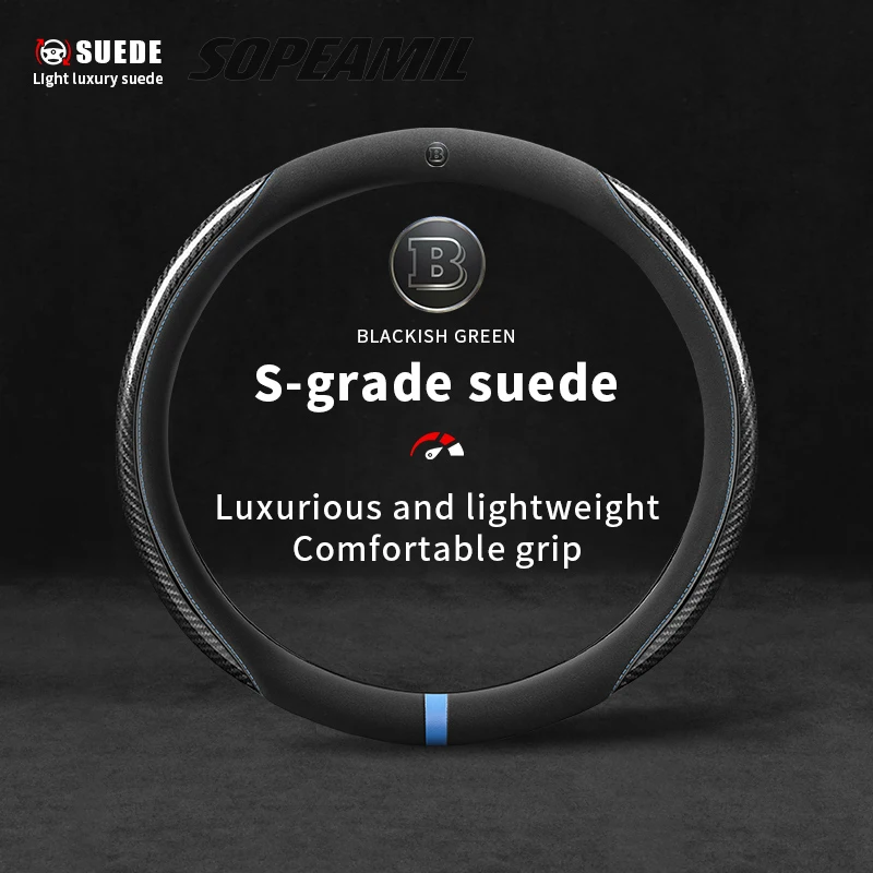 

Car Steering Wheel Cover For BRABUS A B C E S L V G Class G350 G500 G550 G700 G800 G900 SLS GLE GLB GLK G63 CLS GLB GLS GLA EQC