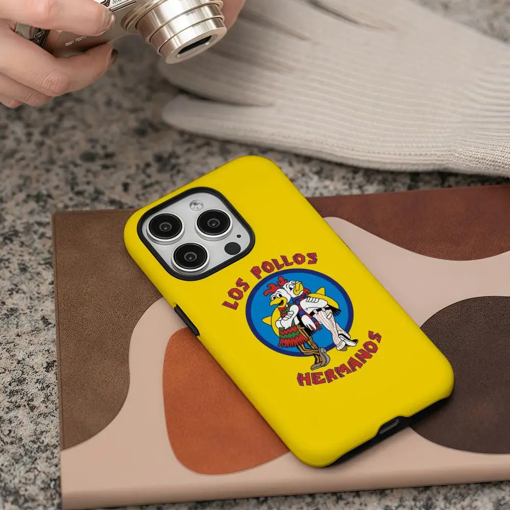 حافظة هاتف لهاتف آيفون 17 16 15 14 13 12 Pro Max Plus لامعة عالية الدقة بطبقة مزدوجة غلاف صلب سائل كسر سيئة لوس بولوس هيرمانوس #4