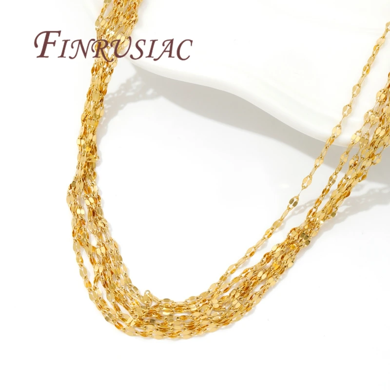 Stainless Steel Chain For Necklace Gold Adjustable Chains With Lobster Clasp For Jewelry Making Supplies DIY Accessories