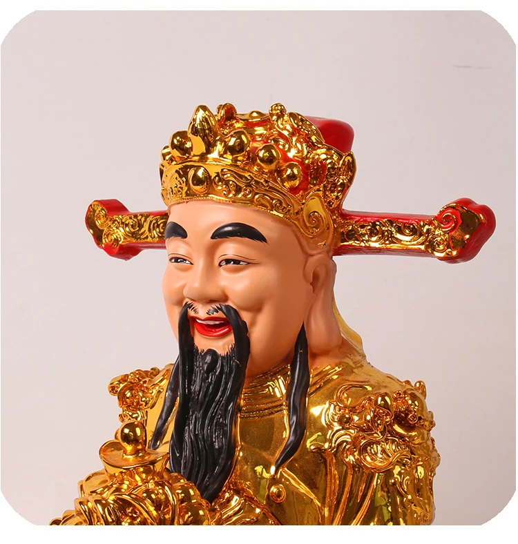 30cm large 2020 Asia HOME shop company Hall Bring wealth Recruit money GOOD LUCK gold God of fortune Auspicious FENG SHUI statue