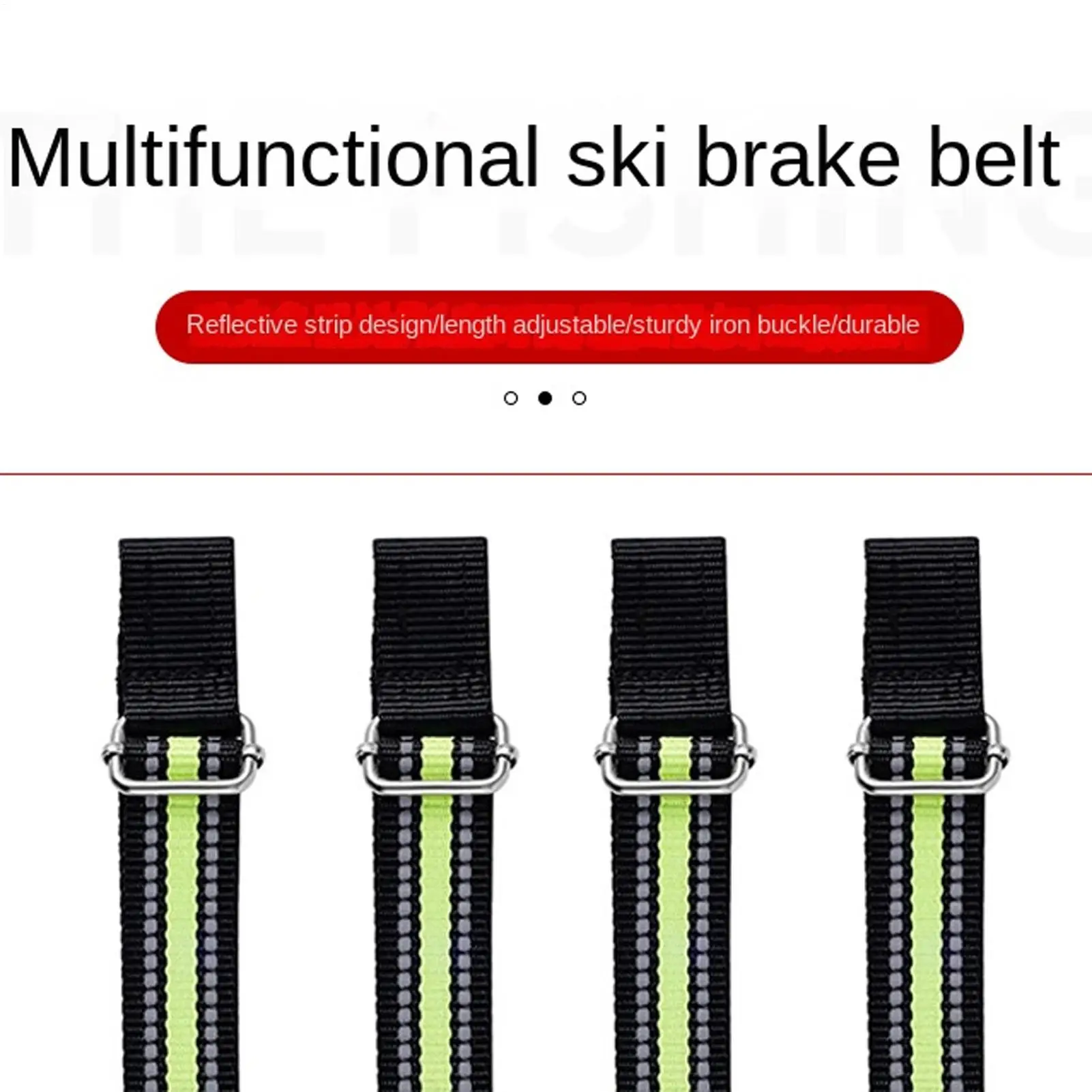 Skiing Brake Retainer Straps 4 Pieces Adjustable Reflective Binding Strap Quick Release Snowboard Binding Brake Band For Easy