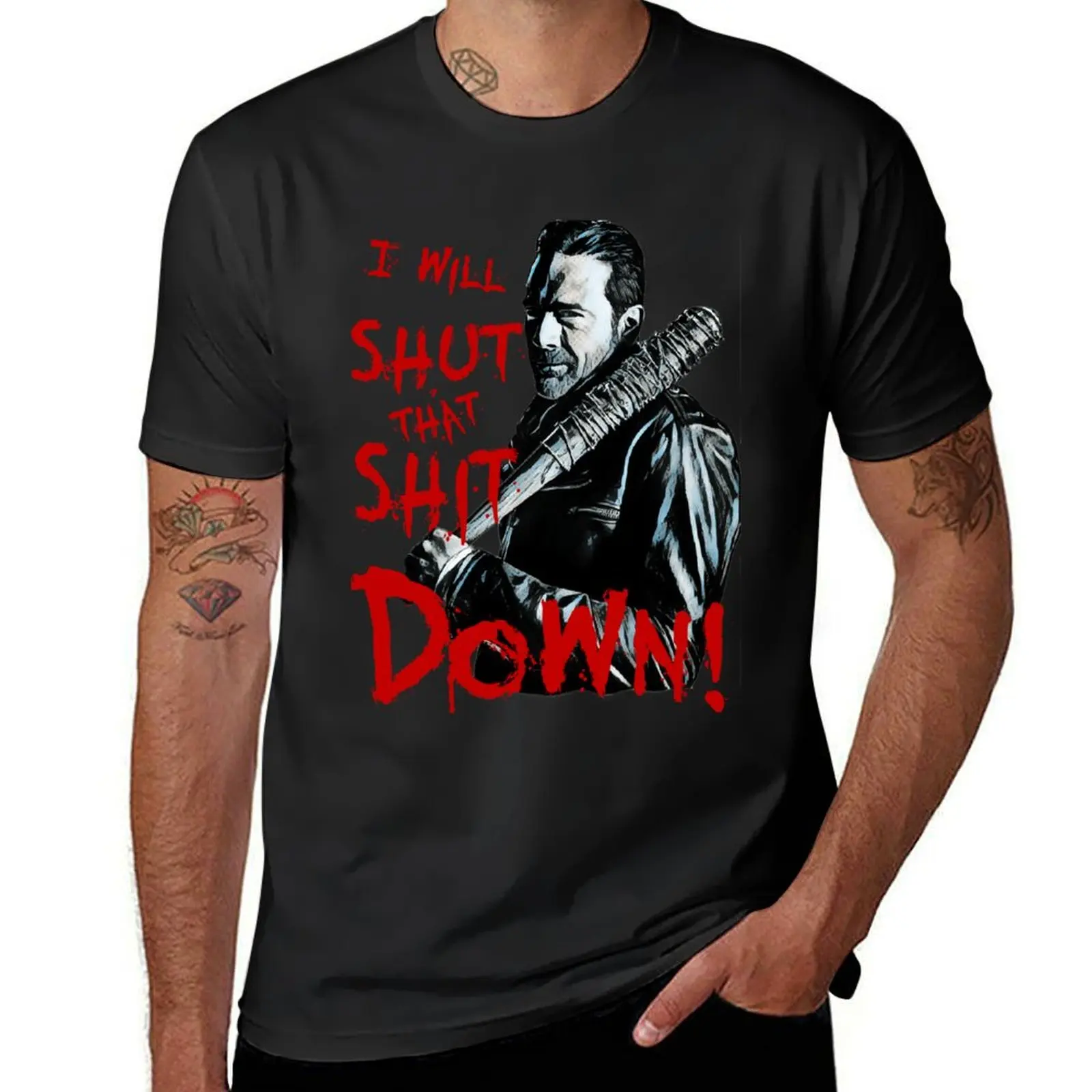 

Negan I Will Shut For Fans T-Shirt sublime Anime t-shirt summer clothes fitted t shirts for men