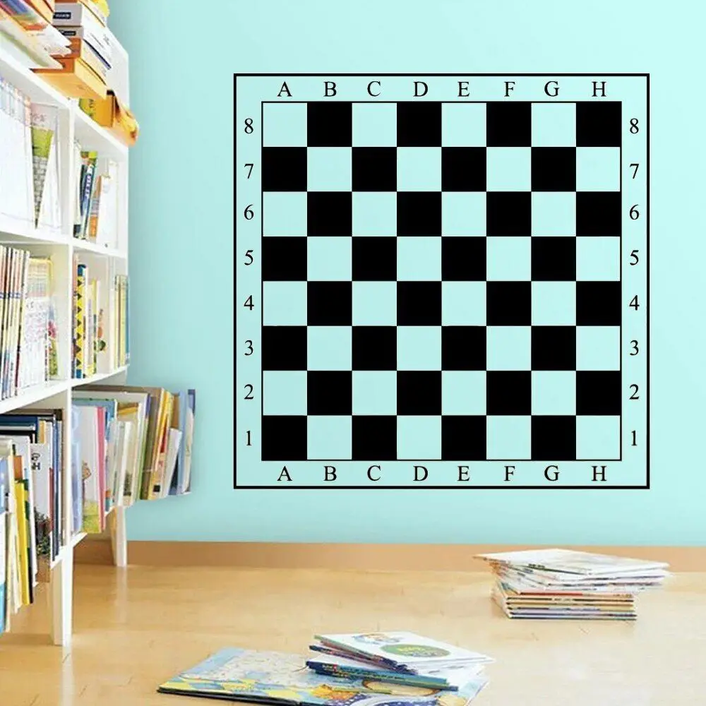 Wall Sticker Vinyl Chess Board Checkerboard Decals Dormitory Studio Home Room for Livingroom Kids Bedroom Decor Poster DW7564