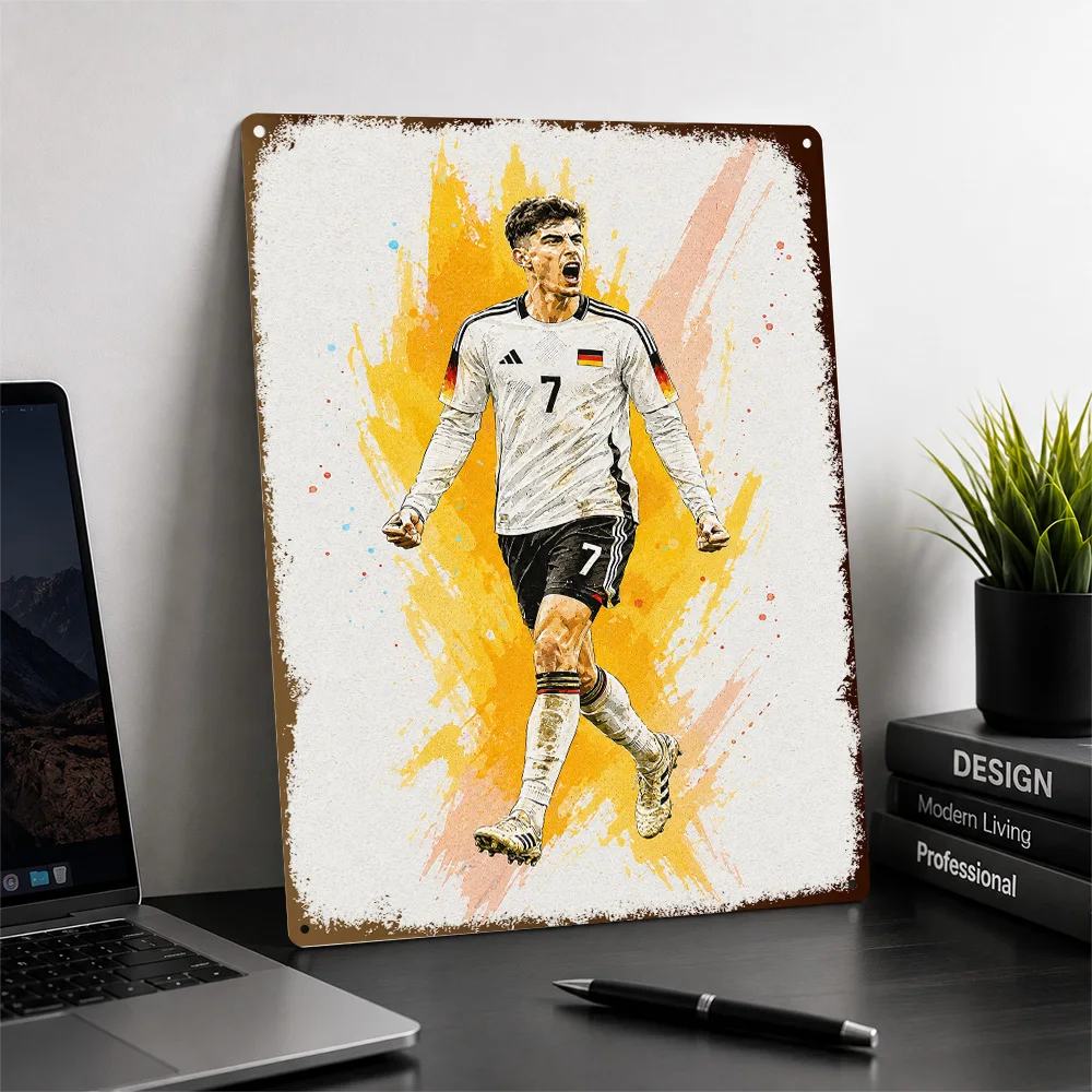 Kai Havertz Football Aluminum Poster Customized Metal Tin Sign Club Legacy Style Wall Art Ideal For Clubhouse Or Collector Den