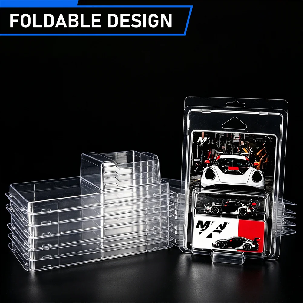 20PCS 1/64 Model Cars Acrylic Display Case Fit for  MiniGT Blister Cards Required Assembly Proof Box Cabinet Toy Vehicles
