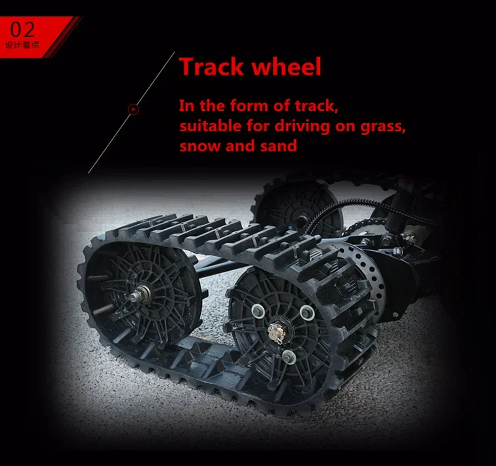 Sanki Crawler dla dorosłych czterokołowy skuter śnieżny ATV 125 cm3 z motocyklem ATV wstecznym