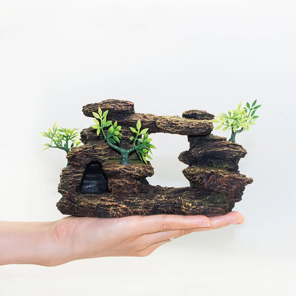 

Artificial Hill nament Resin Fish Tank Aquarium Decor Environmental Safe NonPolluting Detailed Craftsmanship Realistic Home