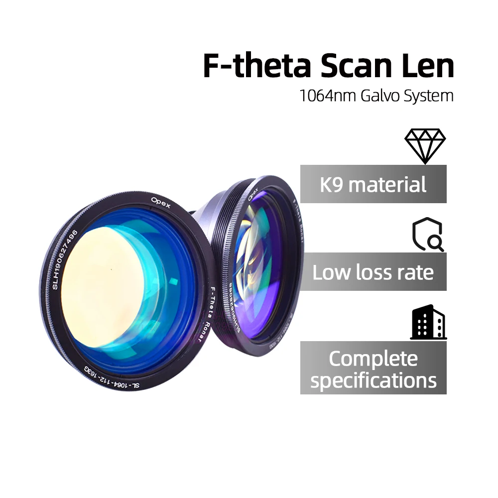 K9 F-theta Scan-Linse Feldlinse F70x70-F450x450 Maximale Leistung 100W für 1064nm YAG Optische Faserlaser-Markiermaschine Ersatzteile – Detail 2