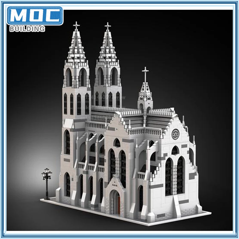 Street View Series Gothic Cathedral Modular MOC Creative Model Building Blocks Architecture Education Assembly Model Toys Gifts