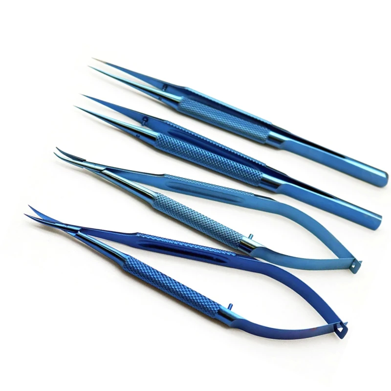 Stainless steel/Titanium alloy instruments set forceps needle holder scissor Ophthalmic instruments