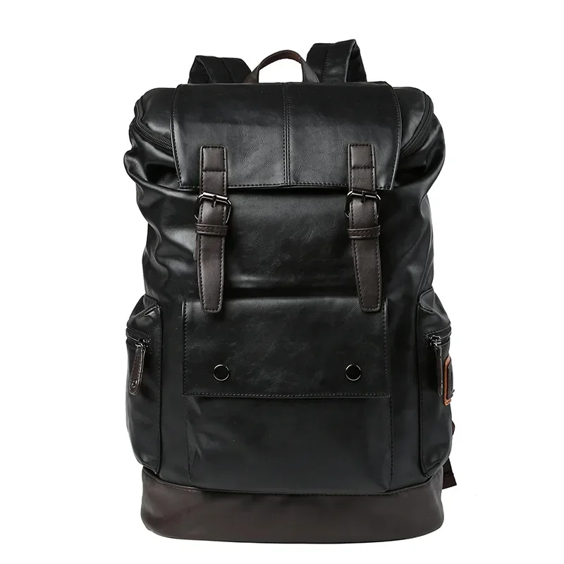 High Quality Men\'s BackpackNew Fashion Leather Backpack Men Travel Bag High Capacity Schoolbag Laptop Bag Double Shoulder Bag