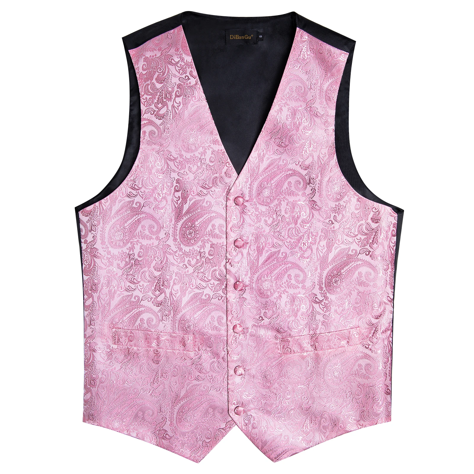 2023New Arrival Pink Vest for Man Wedding Business Party Sleeveless Men\'s Waistcoat Handkerchief Cufflink Necktie Chaleco Hombre