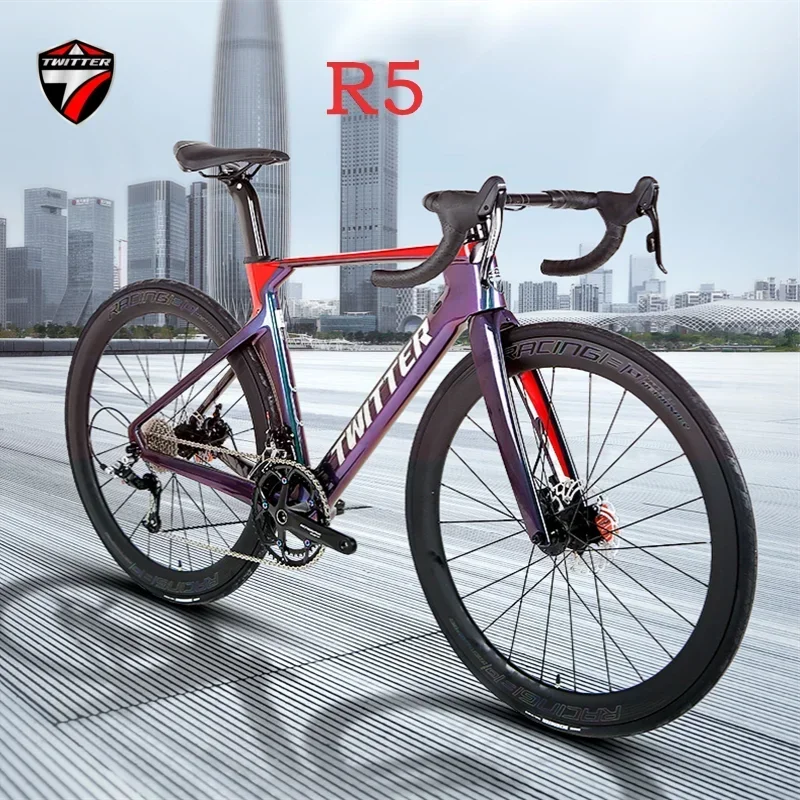 

TWITTER голографический R5 RIVAL-22S Breaking Wind Racing T800 углеродное волокно дорожный велосипед 700C полный внутренний дисковый тормоз bycicle