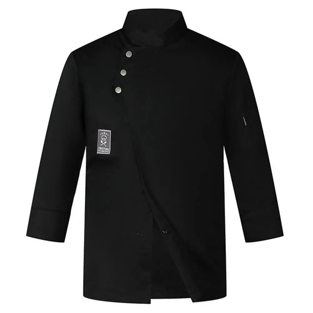 Camisa de chef manga longa para homens e mulheres, tops impermeáveis, uniformes antisujos, cor sólida, suporte para restaurante