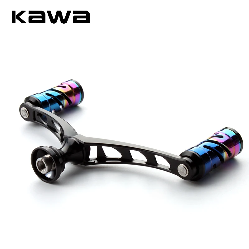 Kawa FishingDouble Handle Rainbow Color Titanium Alloy Knob Suit For D And S Fishing Reel Rocker Accessory Handle DIY