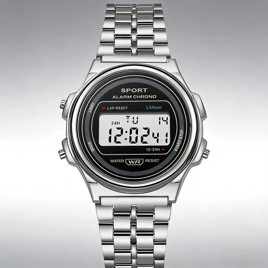 

Часы YIKAZE мужские классические, электронные спортивные деловые, из нержавеющей стали F91