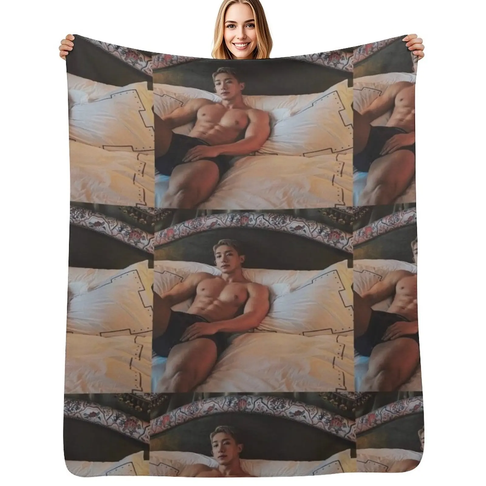 

Sexy Wonho monsta x Throw Blanket Multi Purpose Soft Warm Blanket for Home Travel