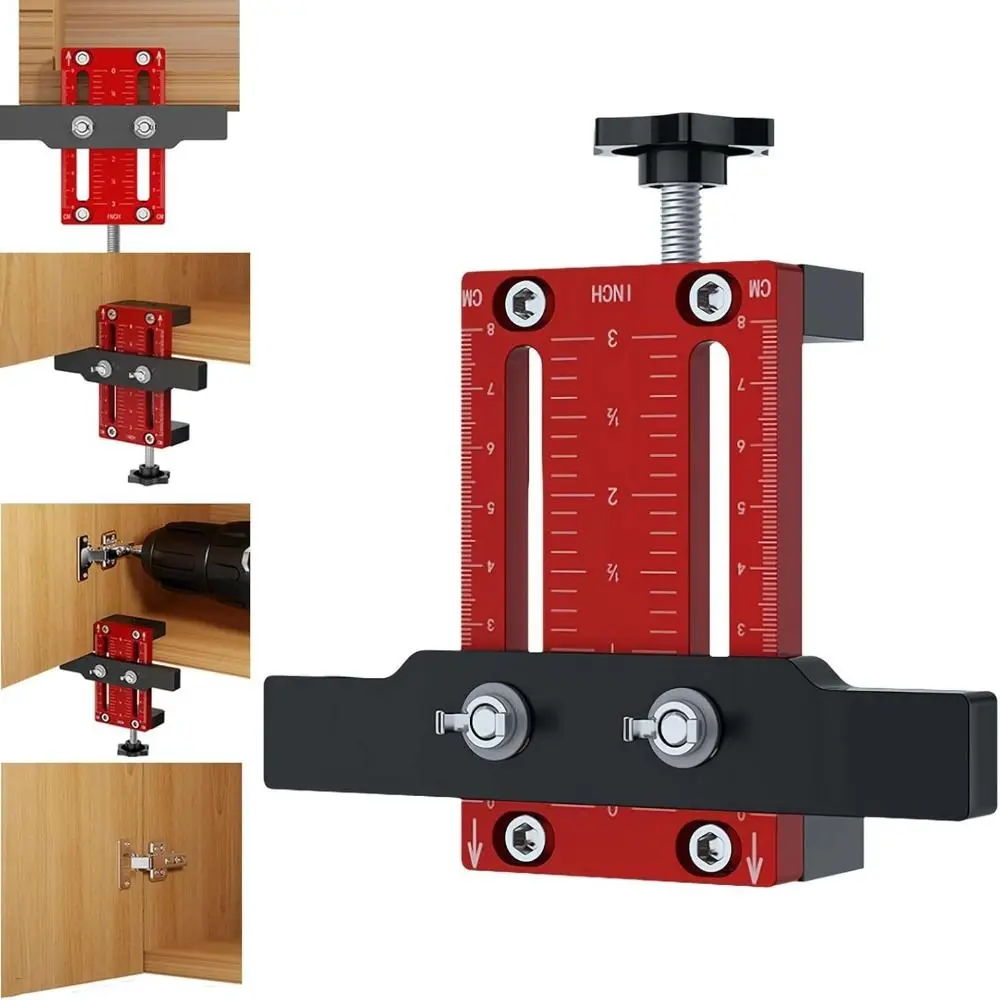 Durable Cabinet Door Installation Positioner Adjustable Wood Board Double Protection Cabinet Hardware Jig Flexibility Universal