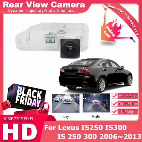 Cámara de visión trasera para Lexus IS250 IS300 IS 250 300 2006 2007 2008 2009 2010 2011 2012 2013 CCD Full HD cámara de respaldo de visión nocturna