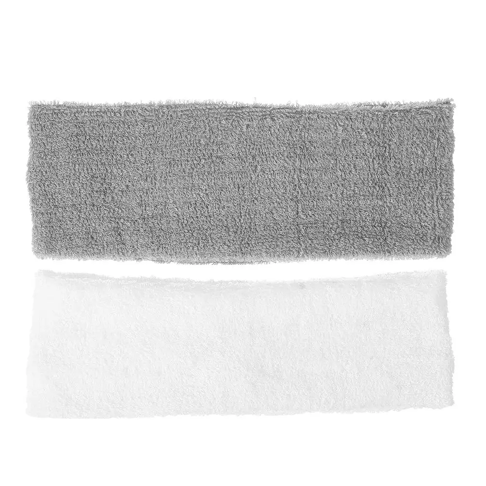 

2pcs Sports Headbands Elastic Sweat Bands Gym Yoga Running Soft Fabric Breathable Anti-Slip Lightweight Comfortable White Gray
