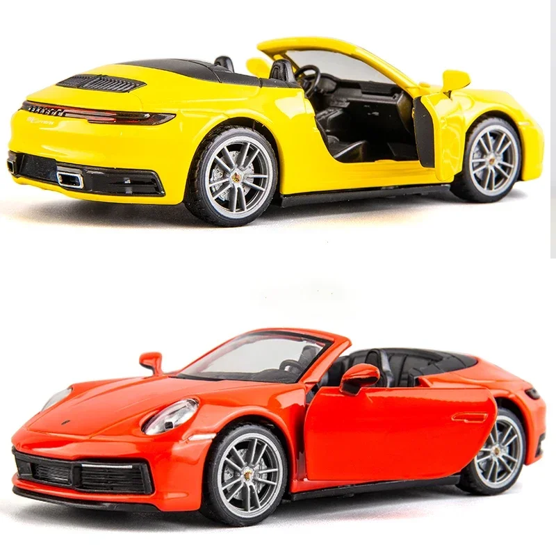 1:32 Porsche 911 Carrera Alloy Cast Toy Car Model Sound and Light Pull Back Children\'s Toy Collectibles Birthday gift