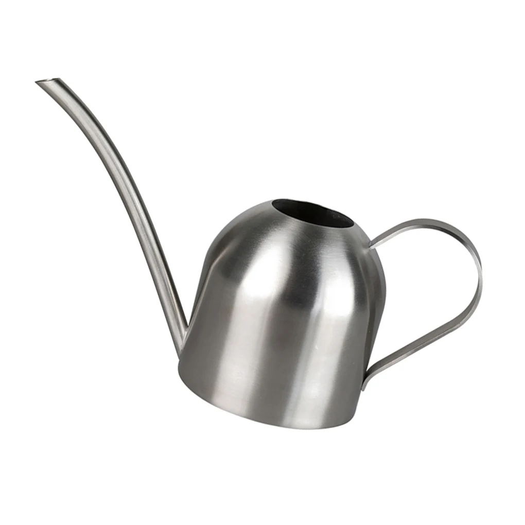 Mini Indoor Plants Watering Pot Brushed Stainless Steel Watering Can for Kids Office 500ml