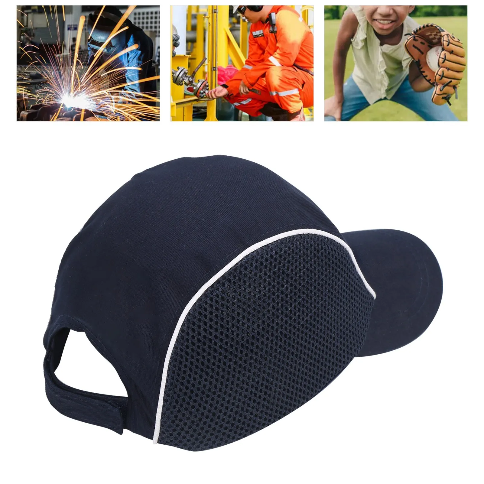 ZK40 Baseball Bump Cap Impact Resistant Lightweight Breathable Hard Hat Head Protection with Reflective Strip