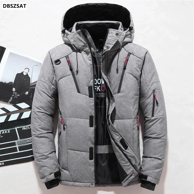 -20 Degree Down Jacket Male Winter Parkas Men White Duck Down Jacket Hooded Outdoor Thick Warm Padded Snow Coat Oversize M-4XL