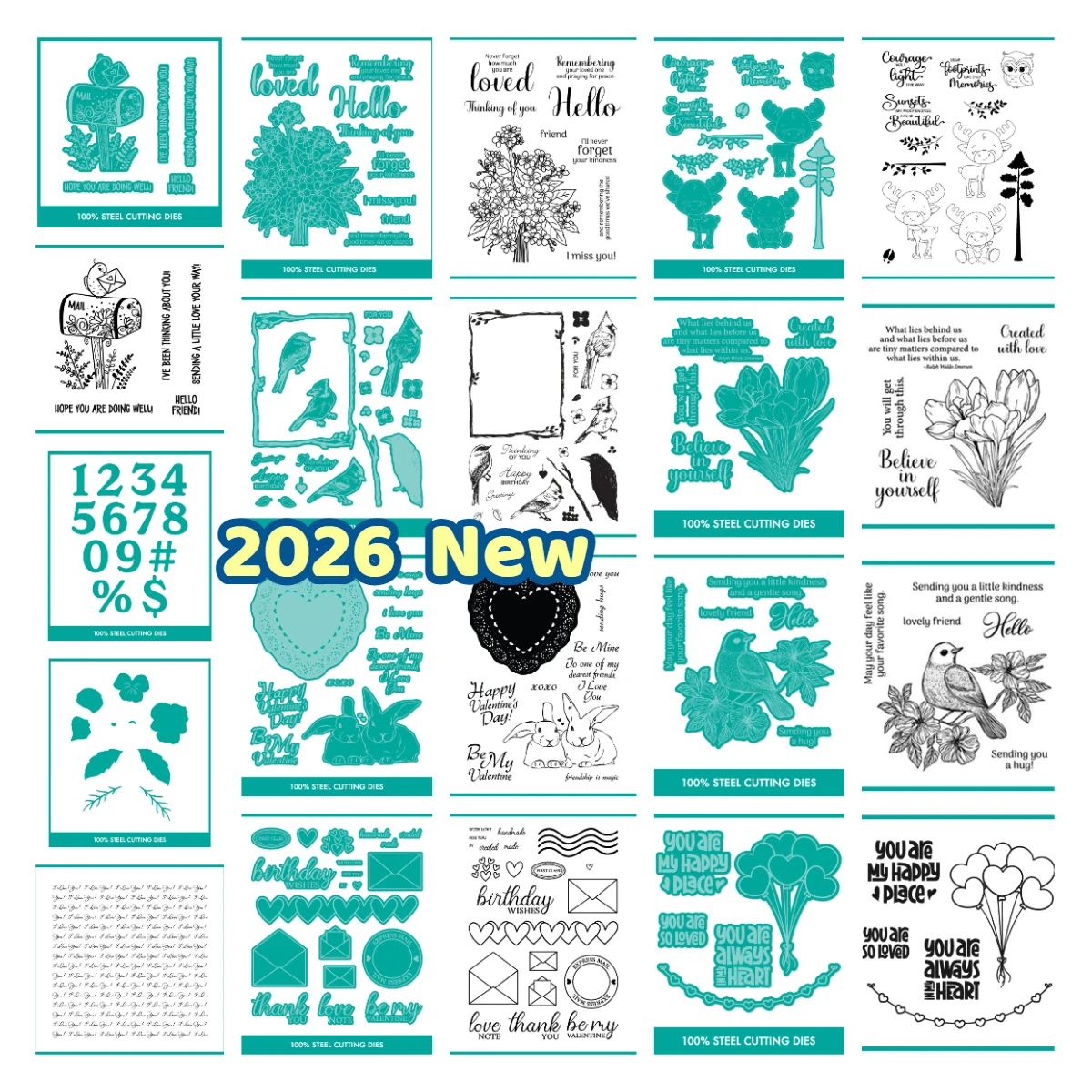 

2026 New Hot Sale Love Notes Birds and Branches String of Love Metal Cutting Dies and Stamps Stencils DIY Greeting Card Handmade